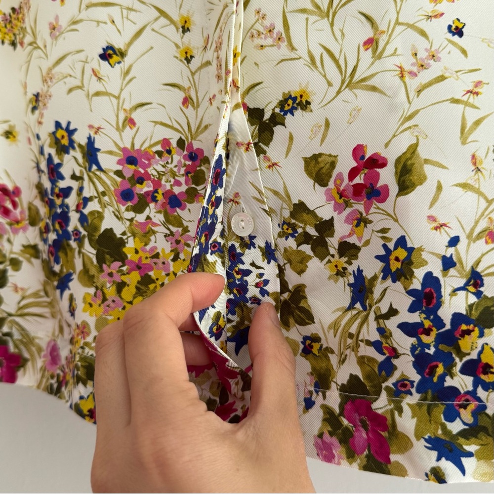 *LIKE NEW* Max Mara Studio Floral Silk Pajama Shirt - Picture 3 of 5